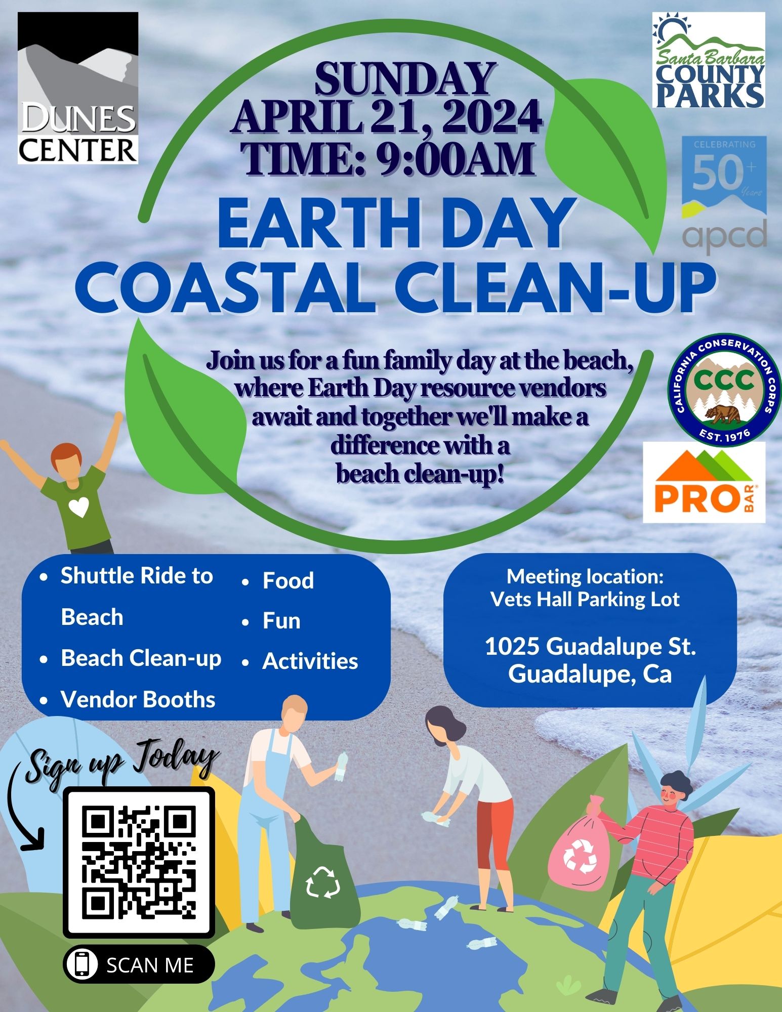 Sunday, April 21, Earth Day Coastal Clean-up